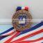 Customs metal medal of honor with ribbon for competition