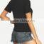 SheIn Fashion Summer Girls Laides New Design Plain Black T Shirt