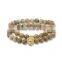 KJL-ST0029 real 24K gold 8mm natrual picture stone beads gold skull lion head hamas hand Bracelet Fashion Bracelets