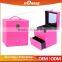 Professional Handle Rolling Mini professional portable makeup case with Mirror