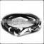 Latest design rope bracelet anchor mens leather anchor bracelet