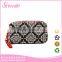 Wholesale fashion style floral-print PU cosmetic bags with double zipper