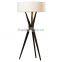 2017 hotel decorative black floor light 3 legs with linen shade good for inn decor high end tripod standing lamp