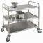 5 layers Round Tube Stainless Steel Room Food Serving Trolley shelf cart