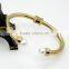  wholesale europe stainless steel tricolor bangle with pearl elegant jewelry for women