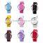 Men Lady Transparent Case Leather Band Teenage Fashion Quartz Watch