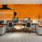 New flexible design open office desk workstation with cushion cabinet for 4 people (FLX-series)