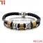 Braided Black Rubber Mens Bracelet with Locking Stainless Steel Clasp