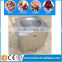 Double circle shape pan fried ice cream machine with refrigerated cabinet