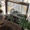 Garden decorative rectangular wood flower planter with handle
