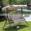 Outdoor 3 Person All-Weather Swing Bed Patio Daybed with Pillow