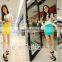 2015 New Fashion Women Casual Empire Packet Buttock Short Skirts Sexy Lady Candy Color Solid Mini-Skirt