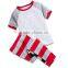 wholesale 100% cotton casual children sleepwear and home wear or OEM kids pajamas set for christmas