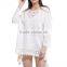 2017 new design floral pattern loose women sexy beachwear top