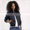 Plain Full Zip Winter Coat Rib Neck Formal Bomber Jacket Women