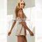 Latest design ruffle silk playsuit women dongguan clothing