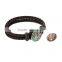 Round Silver Tone At Random World Map Pattern 18mm Resin Snap Button For Bracelets , Knob Size: 5.5mm