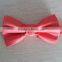 High Quality Solid color red and pink mens Satin Bow Tie