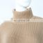 Pretty steps 2017 stylish elegant Solid Color Classic camel oversize cashmere turtleneck sweater for women