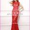 NN07 2015 Latest Real Sample Unique Detachable Red Lace Train Prom Dress