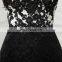 Latest Design party dress Customized Black and white applique deap V Cocktail Dresses