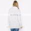New arrival long sleeve loose high necklin white wholesale jumper