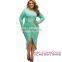 New cheap clothing Fashion slit long sleeve plus size sexy dress