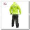 High Visibility rider Rainsuit for motorcycle in flourescent lime yellow