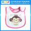 Embroidered Smile Monkey Baby Bibs Waterproof 100% Cotton for Girl