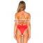 2017 new arrival girls swimwear red, one piece gallus swimsuit