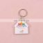 promotional clear custom blank souvenir plastic photo frame key chain picture insert logo plastic clear photo key ring
