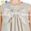 Posh Baby Girls Beige Big Bow Sleeveless Design Frock Wholesale Kids Girls Cute Dresses