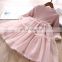 New winter products girls 2-color stitched yarn hem and cashmere knitted dress