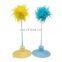 cat tease toy with pompom and suction cup cat play toy built-in bell funny attractive cat toy