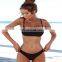 2019 Two-Piece solid color women swimwear sexy swimsuit Bikini