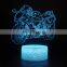 3D Illusion Lamp Novelty Moto Shape Led Kid Bed Night Light Touch Sensor