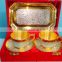 Gold Plated Brass Tea Coffee Cups & Plates Set Of Six Sets With Serving Tray