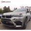 X5 F15 to X5M F85 style body kit full set PP material with front bumper rear bumper over fenders muffler tips for  X5 to X5m F15
