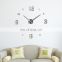 hot sale decorative 3d diy wall mounted frameless sticker clock for home