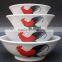 White Ceramic Rooster Bowl, Porcelain Rooster Bowl