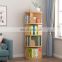 Simple Revolving book shelf rack modern house wood timber kids 360 degree rotating bookshelf bookcase