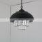 2022 new home decor crystal drops metal lampshade dining kitchen metal decorative rustic 1 light chandeliers pendant lights