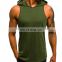 Wholesale High Quality Men Sleeveless Hoodie Custom Men's Blank Hoodie Men Casual Gym Fitted Hooded Tank Top