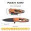 New Aluminum alloy Orange Handle Outdoor Multifunctional Folding Pocket Camping Self-defense Knife