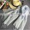 Wholesale Korean Fashion Solid Color Plain Tassel Women Linen Scarf
