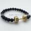 factory price custom design stainless steel beaded dumbbell bracelet