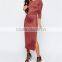 shaped side seam women dress long sleeves women dress OEM service