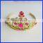 0.02kg Gold Crown With 15 Pink Diamonds