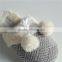 Lady diamond knitted indoor slipper with pom pom