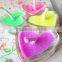 Valentine color flame candle with glass holder